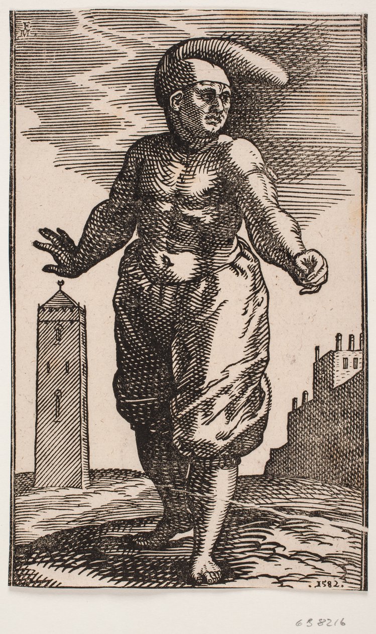 Homem de pé com torso nu de Melchior Lorck