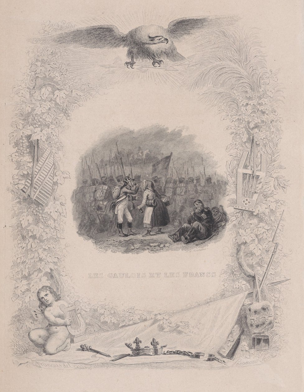 Os gauleses e os francos, de The Songs of Béranger, 1829 de Melchior Peronard