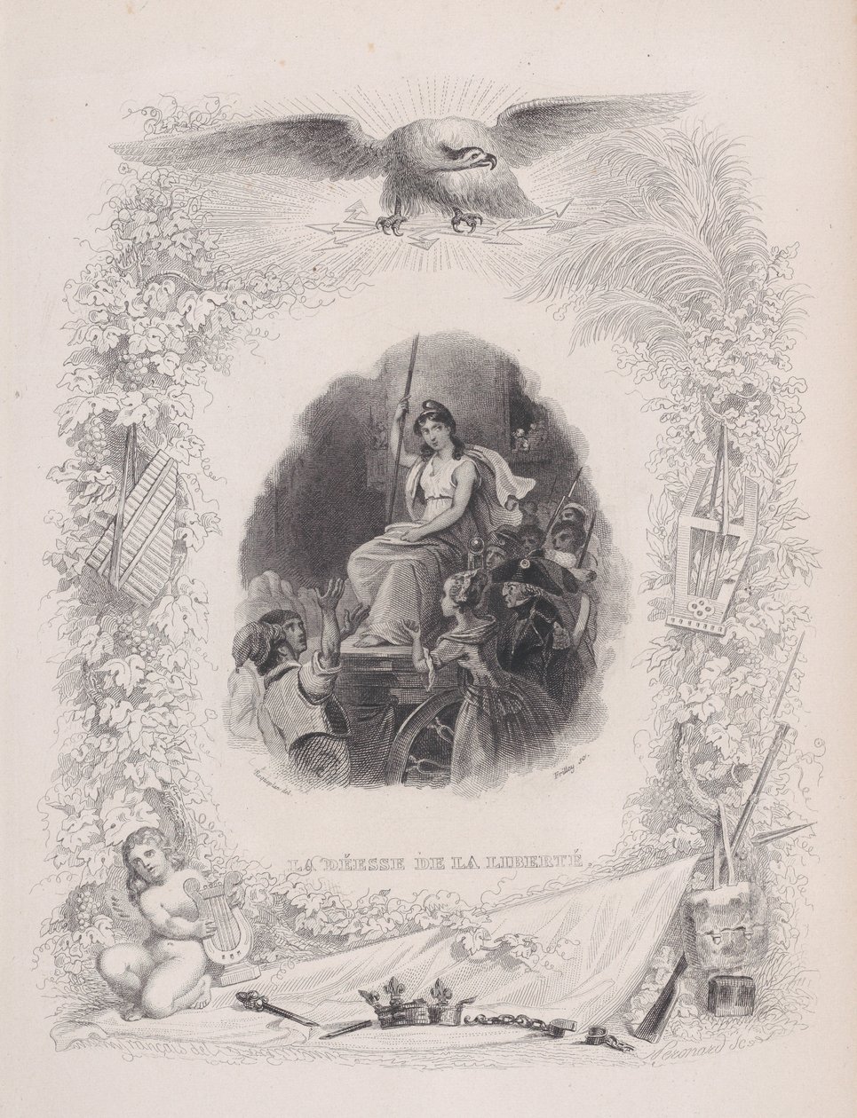 A Deusa Liberdade, de As Canções de Béranger, 1829 de Melchior Peronard