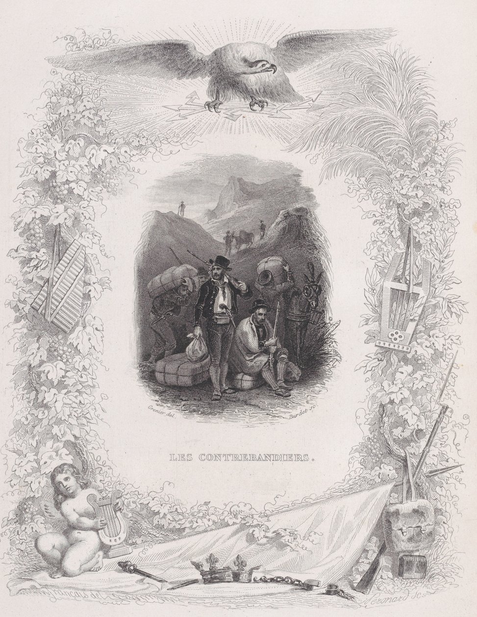 Os contrabandistas, de The Songs of Béranger, 1829 de Melchior Peronard