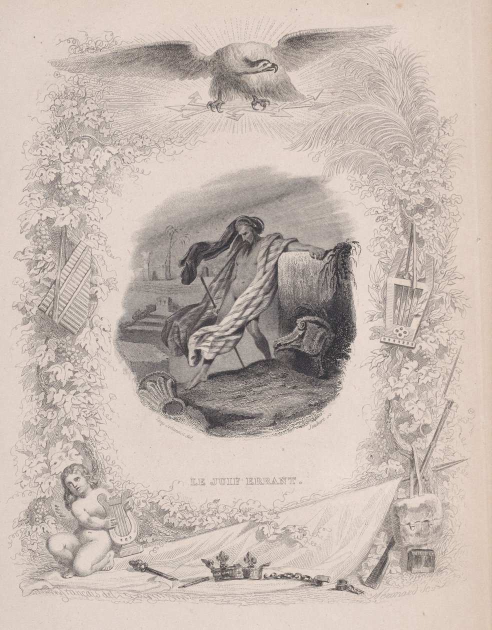 O Judeu Errante, de The Songs of Béranger, 1829. Os Criadores: Melchior Péronard, Joubert. de Melchior Péronard, Joubert