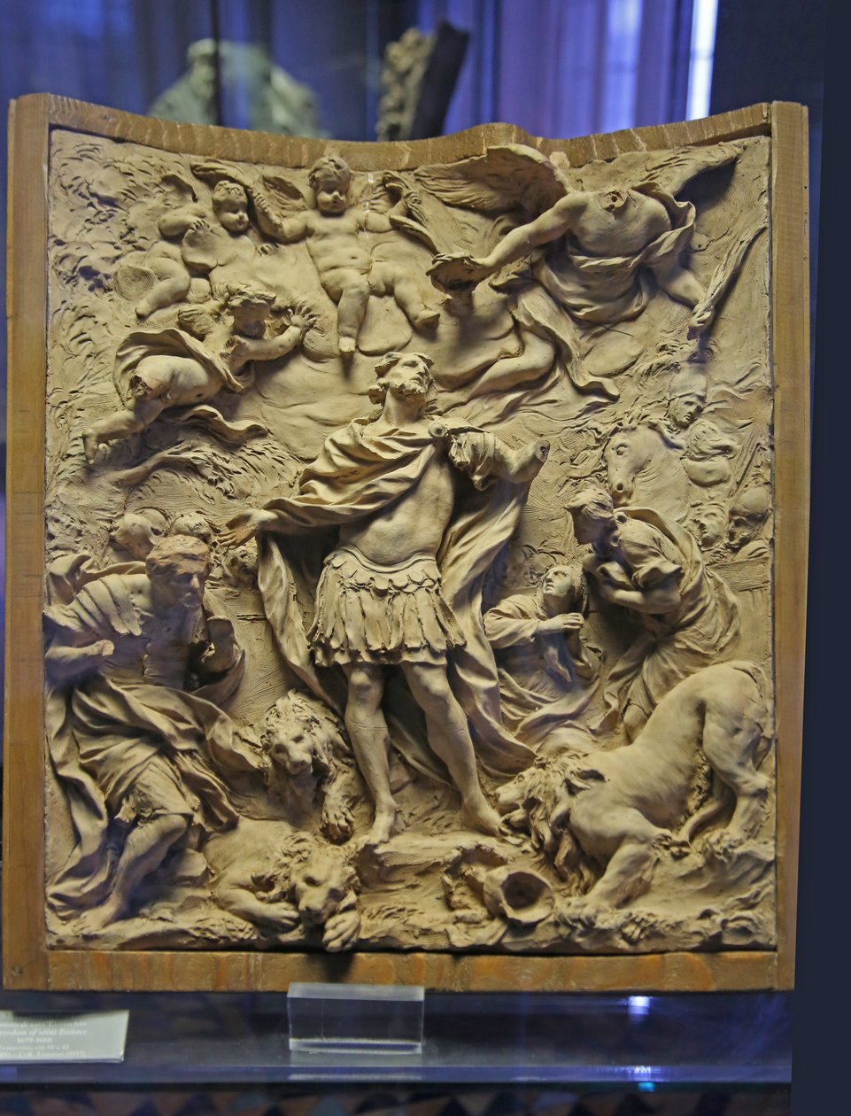 O martírio de Santo Eustáquio, 1660 (estuque) de Melchiorre Cafa