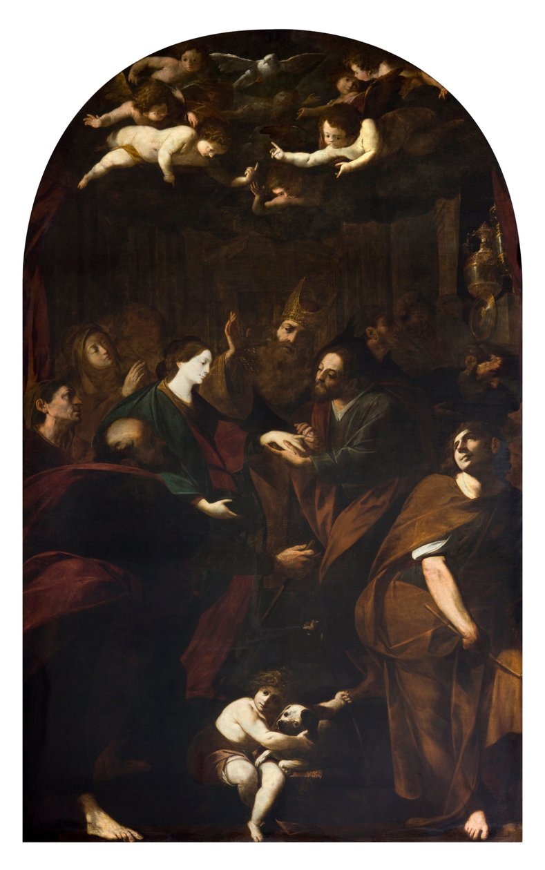 O Casamento da Virgem Pintura de Melchiorre Gherardini dit il Ceranino (1607-1668) 1629-1632 Coleção Particular de Melchiorre Gherardini