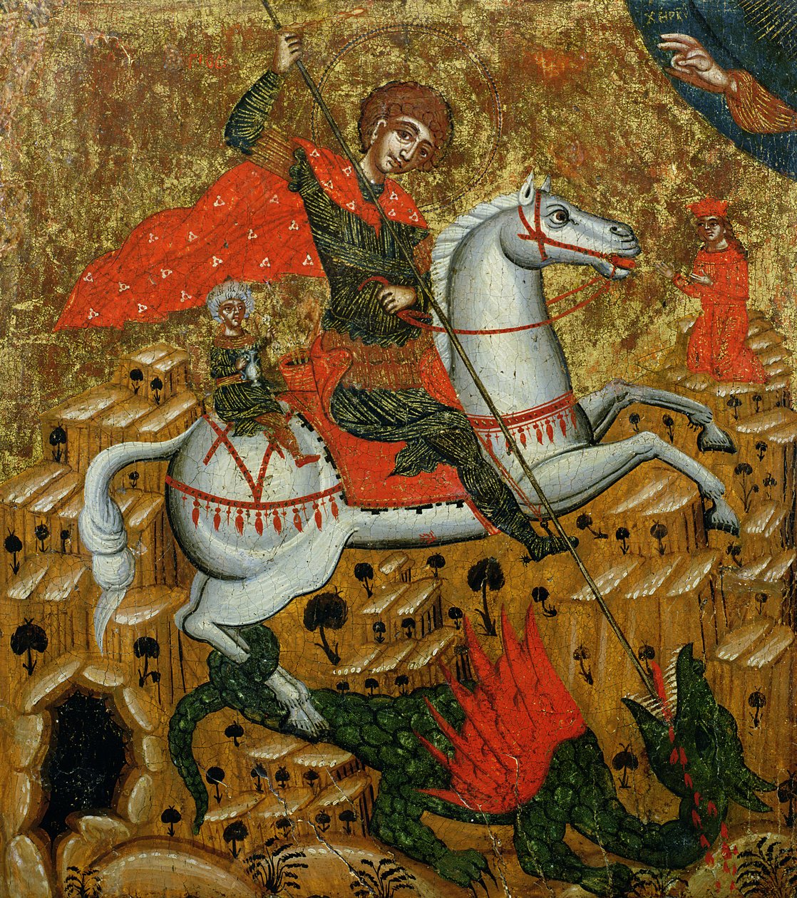 São Jorge e o Dragão, c.1700 de Melkite School