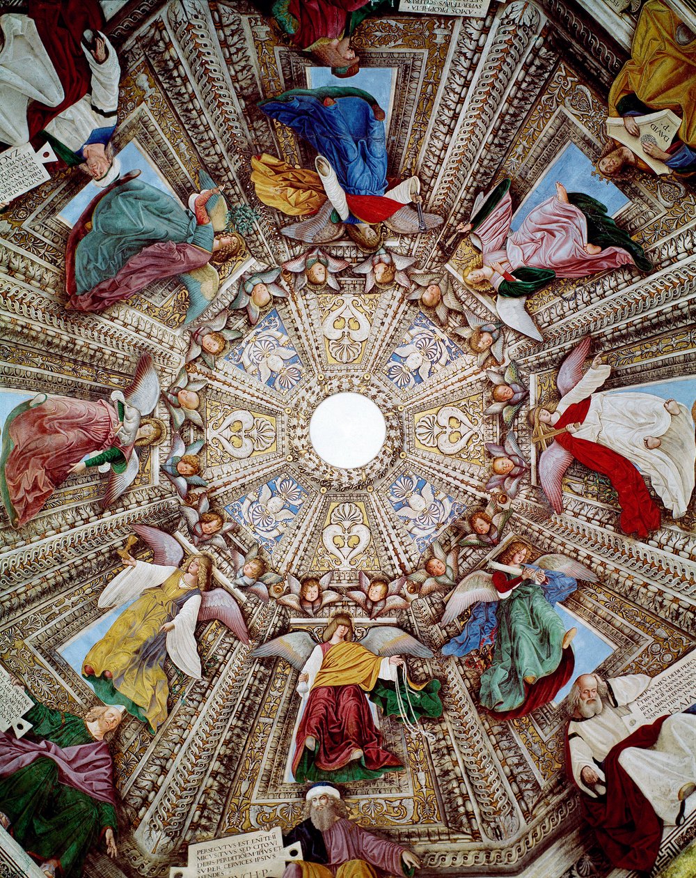 Representações de Profetas e Anjos Fresco de Melozzo da Forli (Melozzo degli Ambrosi) (1438-1494) Cúpula da Sacristia de São Marcos (Marco), Santuário de Santa Casa, Loreto de Melozzo da Forli