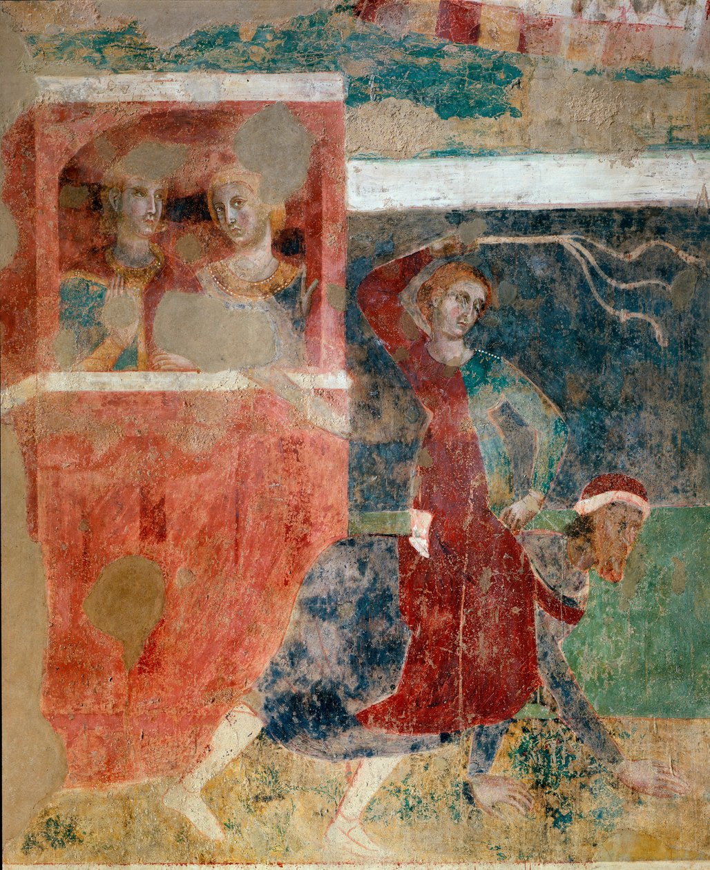 Os altos e baixos das iniciações de um jovem nos mistérios do amor, detalhe, início do século XIV (fresco) de Memmo di Filippuccio