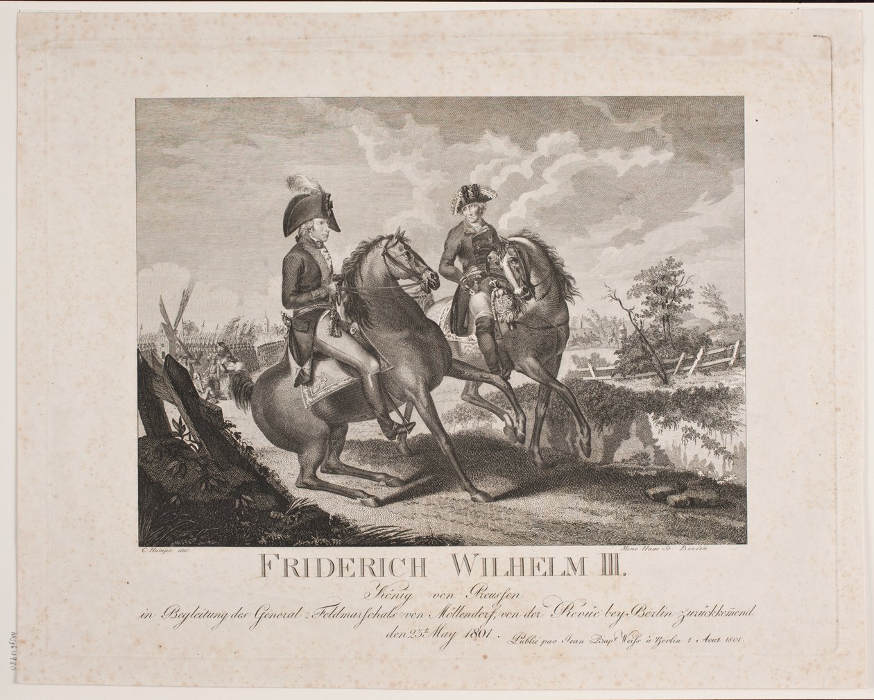 Frederik Wilhelm II da Prússia e Marechal de Campo Möllendorf de Meno Haas