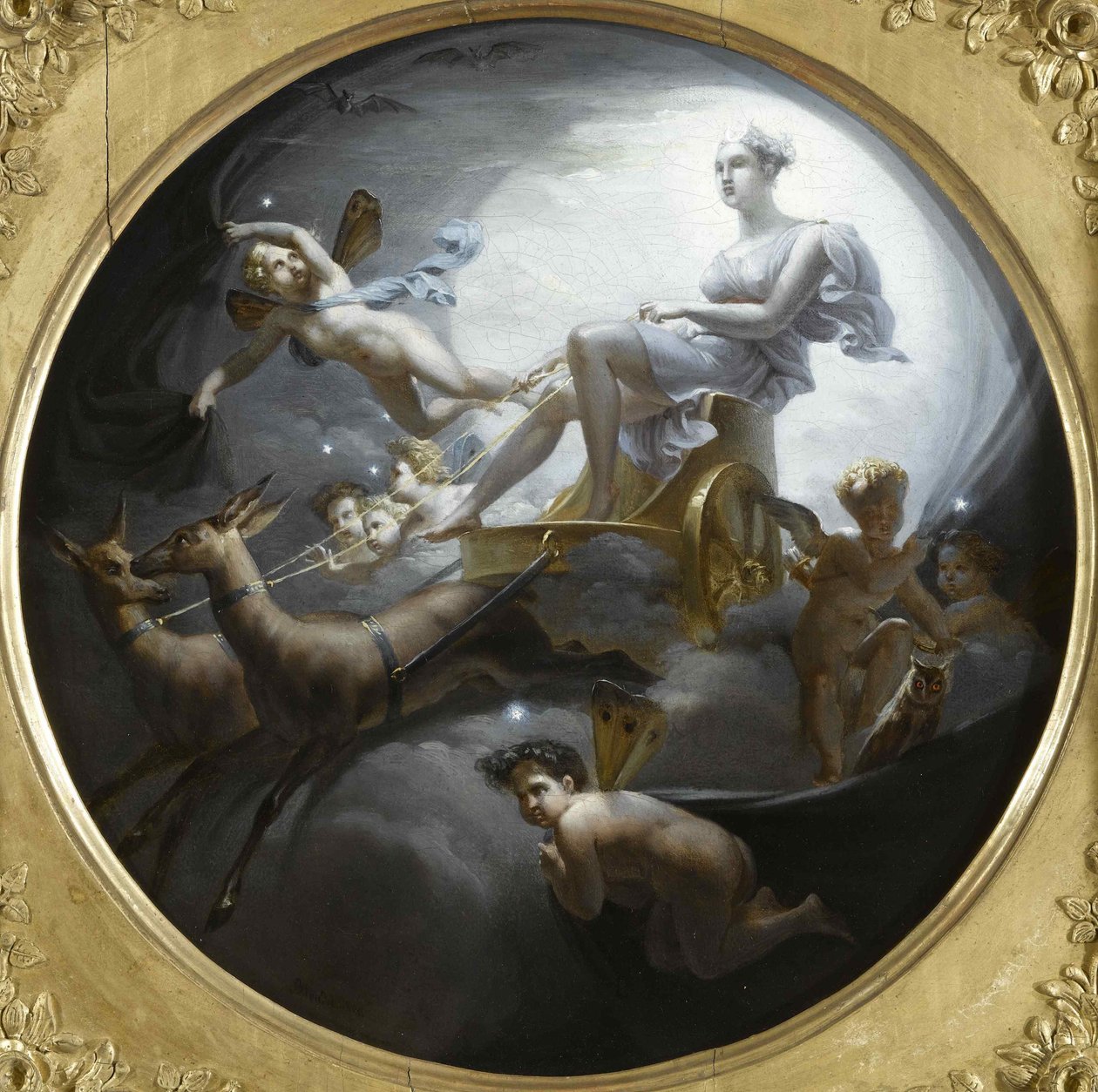Diana em sua carruagem, 1821. de Merry Joseph Blondel
