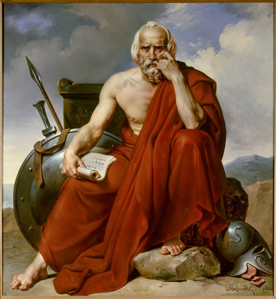 Retrato de Lycurgue (Lykourgos), legislador de Esparta. Pintura de Merry Joseph Blondel (1781-1853) de Merry Joseph Blondel