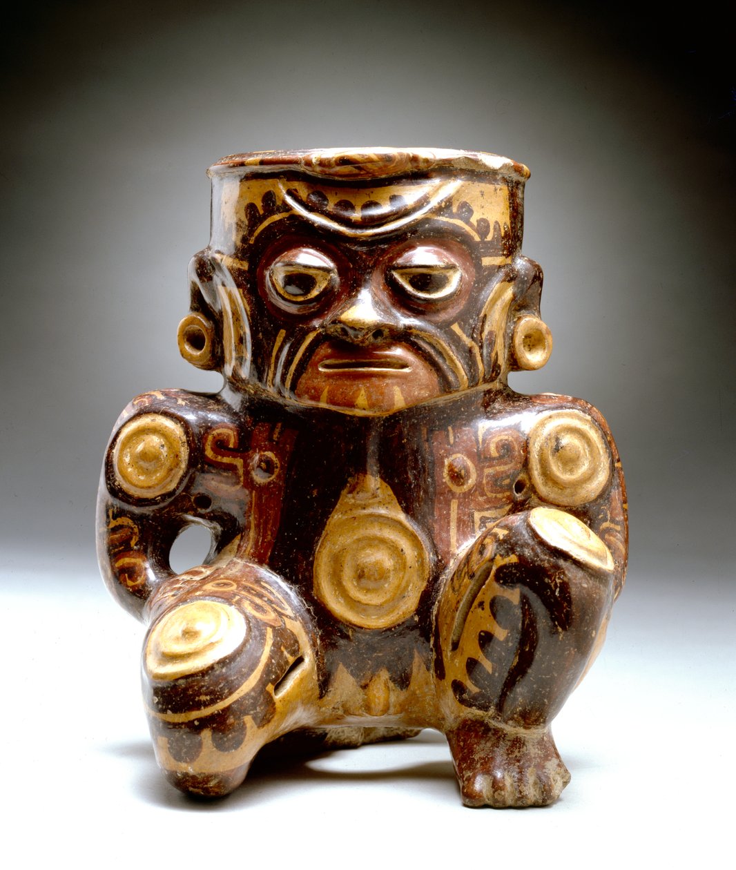 Embarcação de efígie antropomórfica, zona de Guanacaste-Nicoya, 500-800 (cerâmica) de Mesoamerican