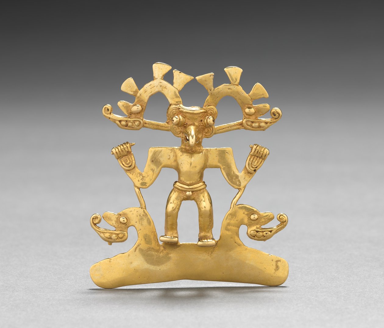 Pingente Homem-Pássaro, c. 700-1550 (ouro fundido e martelado) de Mesoamerican Mesoamerican