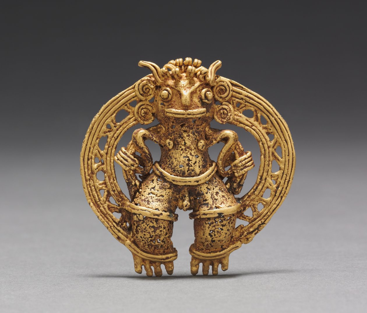 Figura pendente, c. 1000-1550 (ouro fundido) de Mesoamerican Mesoamerican