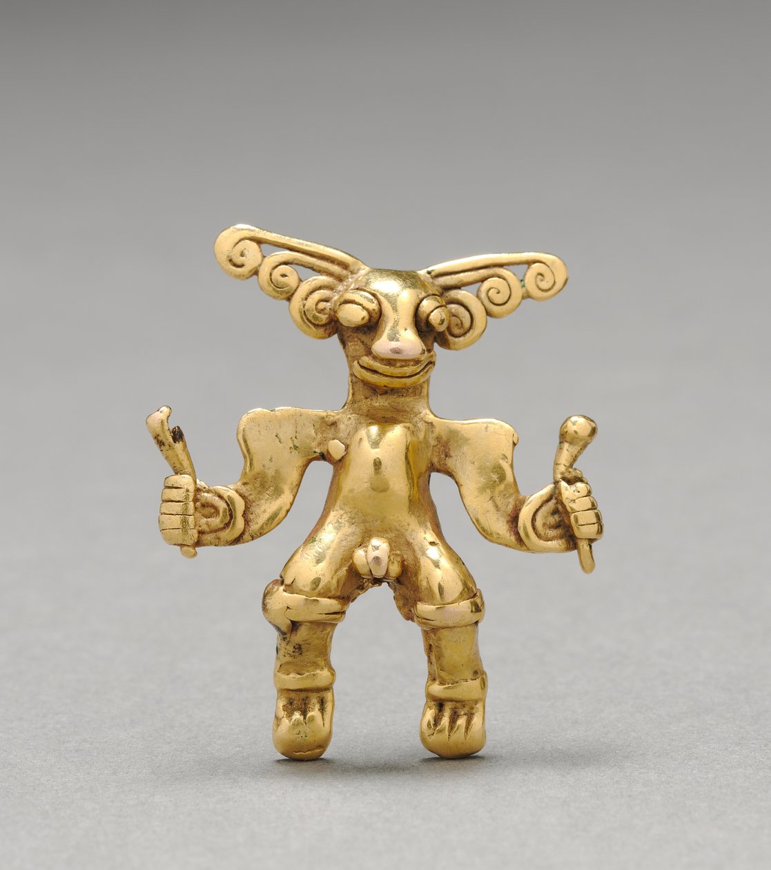 Pingente de estatueta, c. 1000-1550 (ouro fundido) de Mesoamerican Mesoamerican
