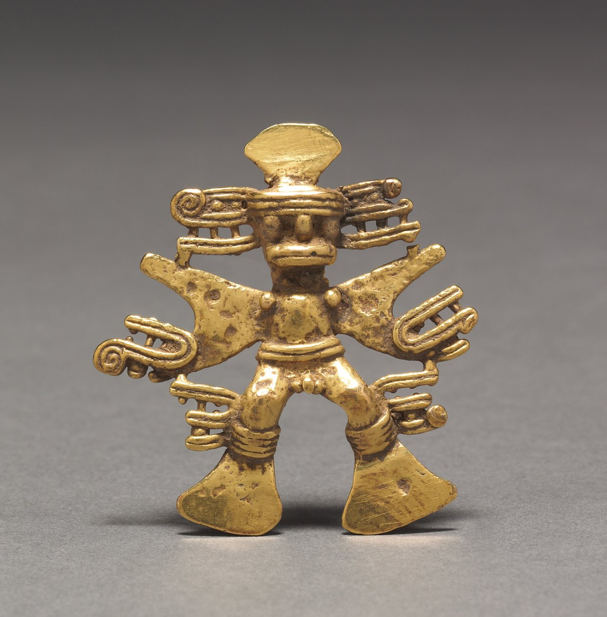 Pingente de estatueta, c. 700-1550 (ouro fundido e martelado) de Mesoamerican Mesoamerican