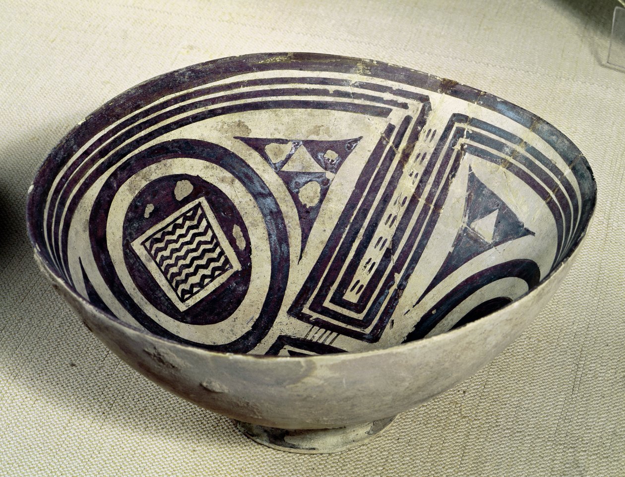 Bacia decorada com um padrão geométrico, Estilo I, de Susa, Irã, 3100-3000 aC (terracota) de Mesopotamian