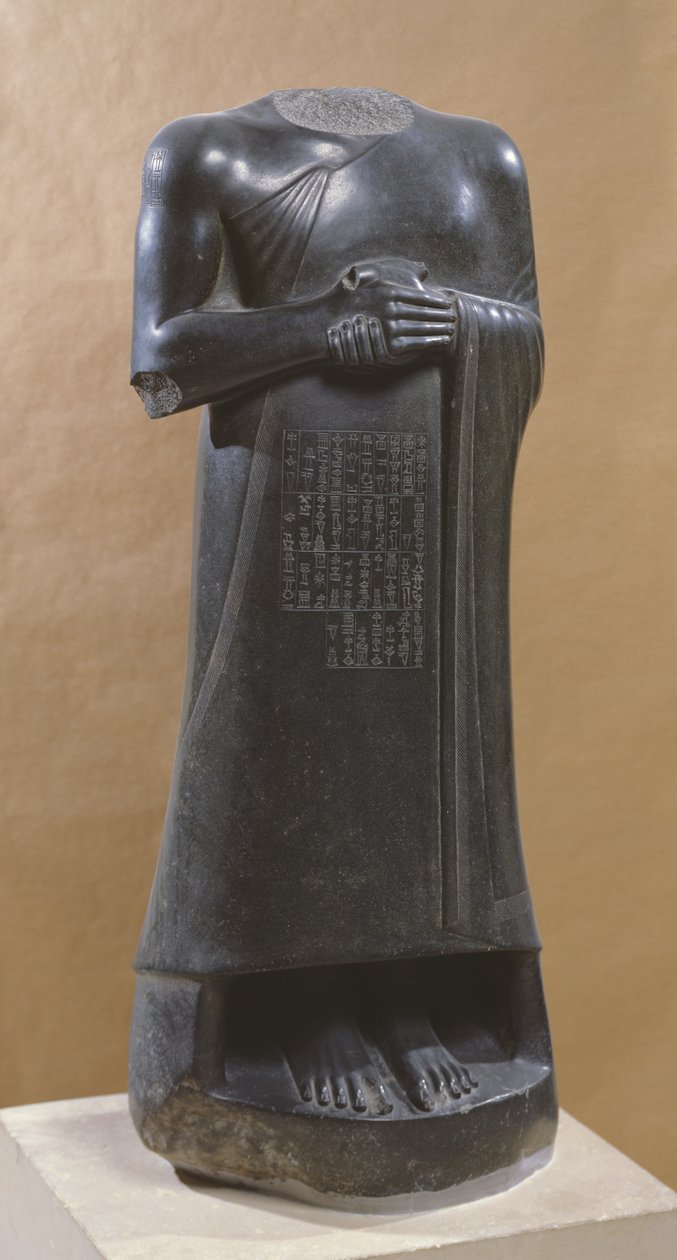 Gudea, Príncipe de Lagash, em pé (diorito) de Mesopotamian