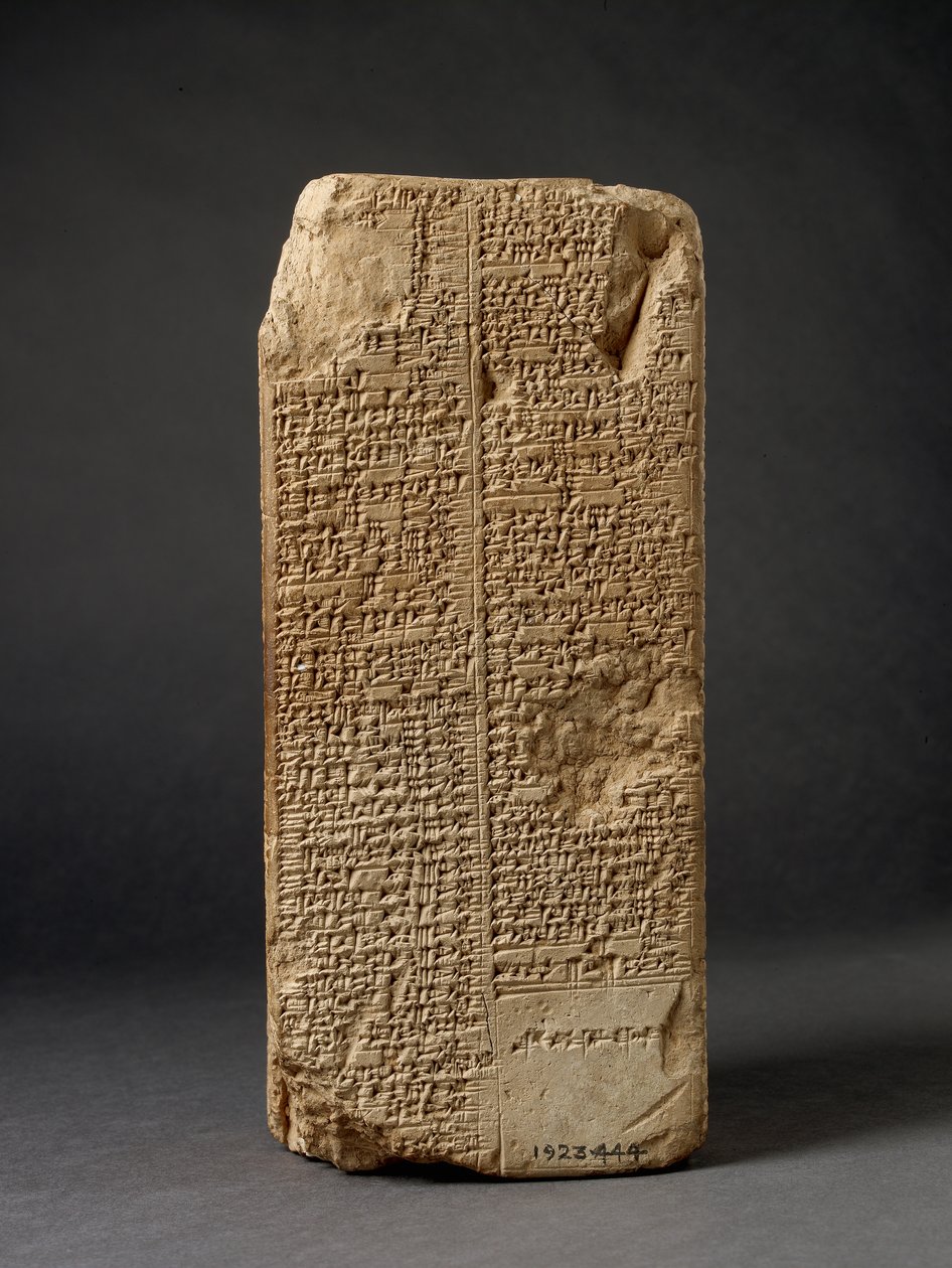 Prisma da lista do rei (argila) de Mesopotamian