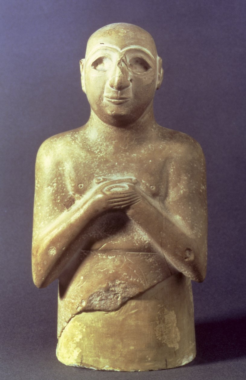 Estátua do Deus Utu, Mesopotâmio, c.2400 aC (calcário) de Mesopotamian