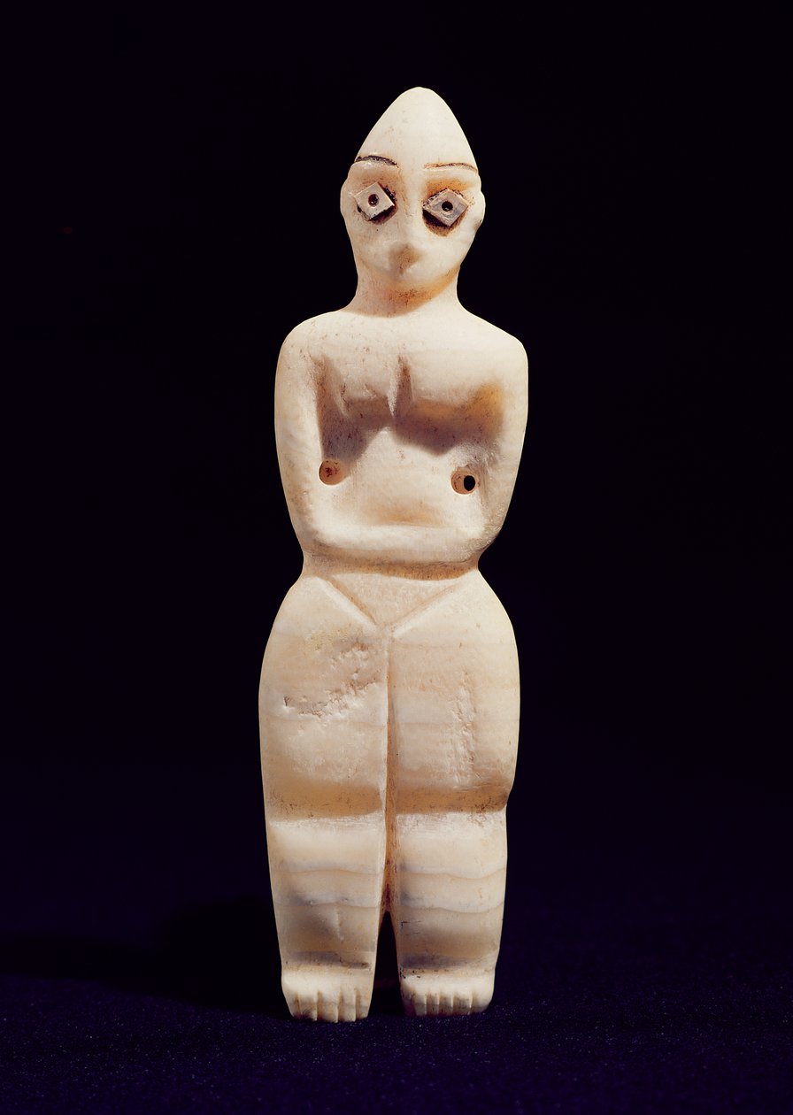 Estatueta de uma mulher, início do 4º milênio aC (alabastro) de Mesopotamian
