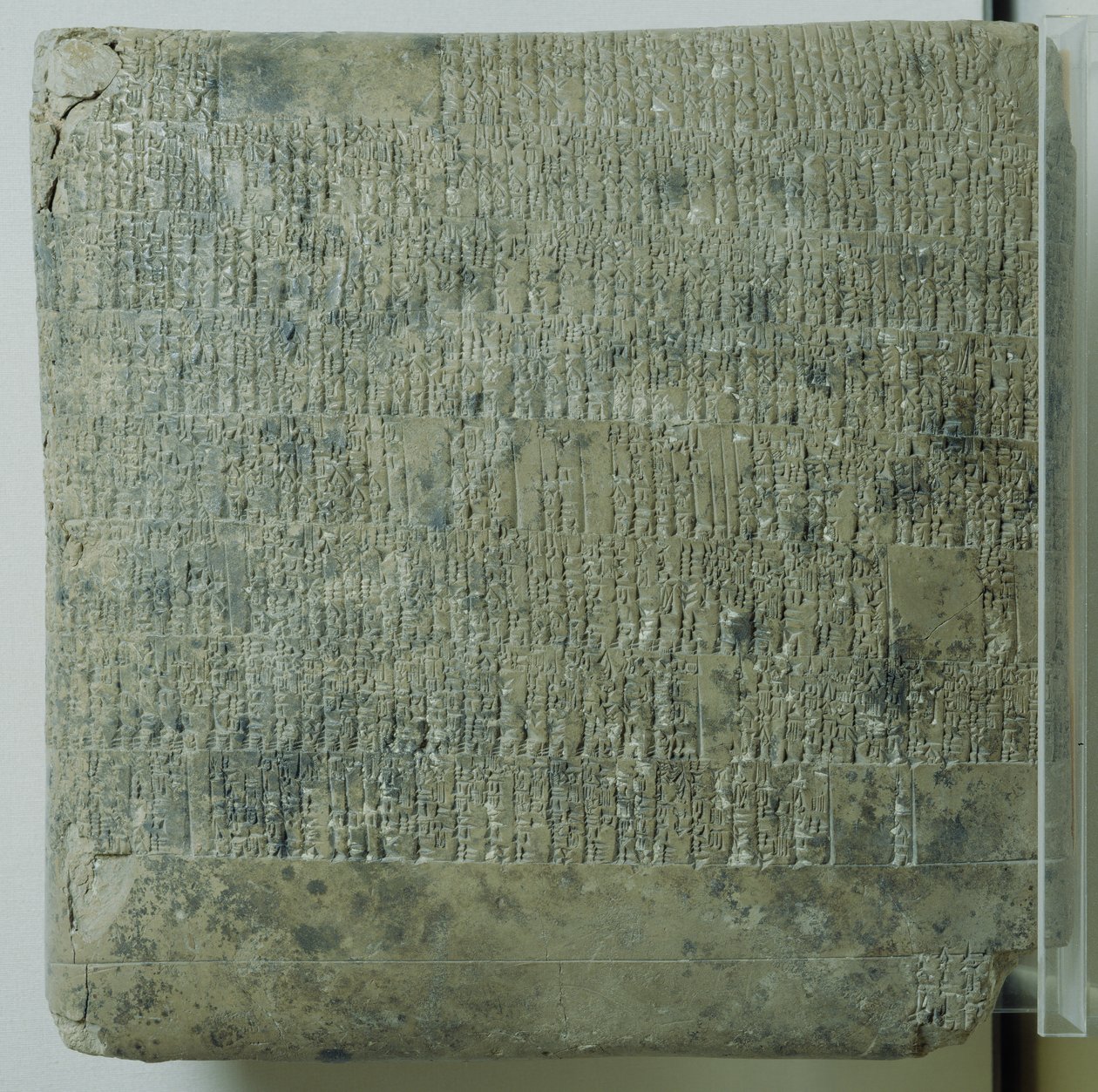 Tablet com roteiro cuneiforme listando registros agrícolas, c.2040 de Mesopotamian