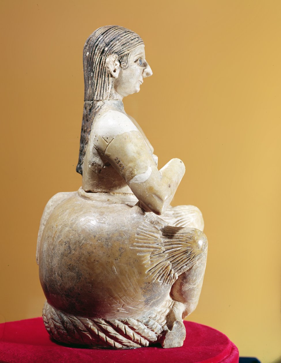 O cantor, Ur-Nina (vista de perfil), c.2800-2300 aC (alabastro) de Mesopotamian