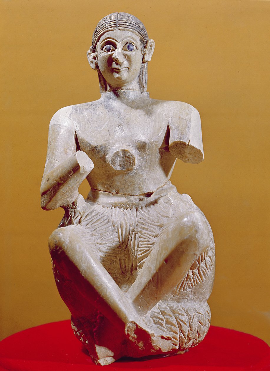 O cantor, Ur-Nina, 2800-2300 aC (alabastro) de Mesopotamian