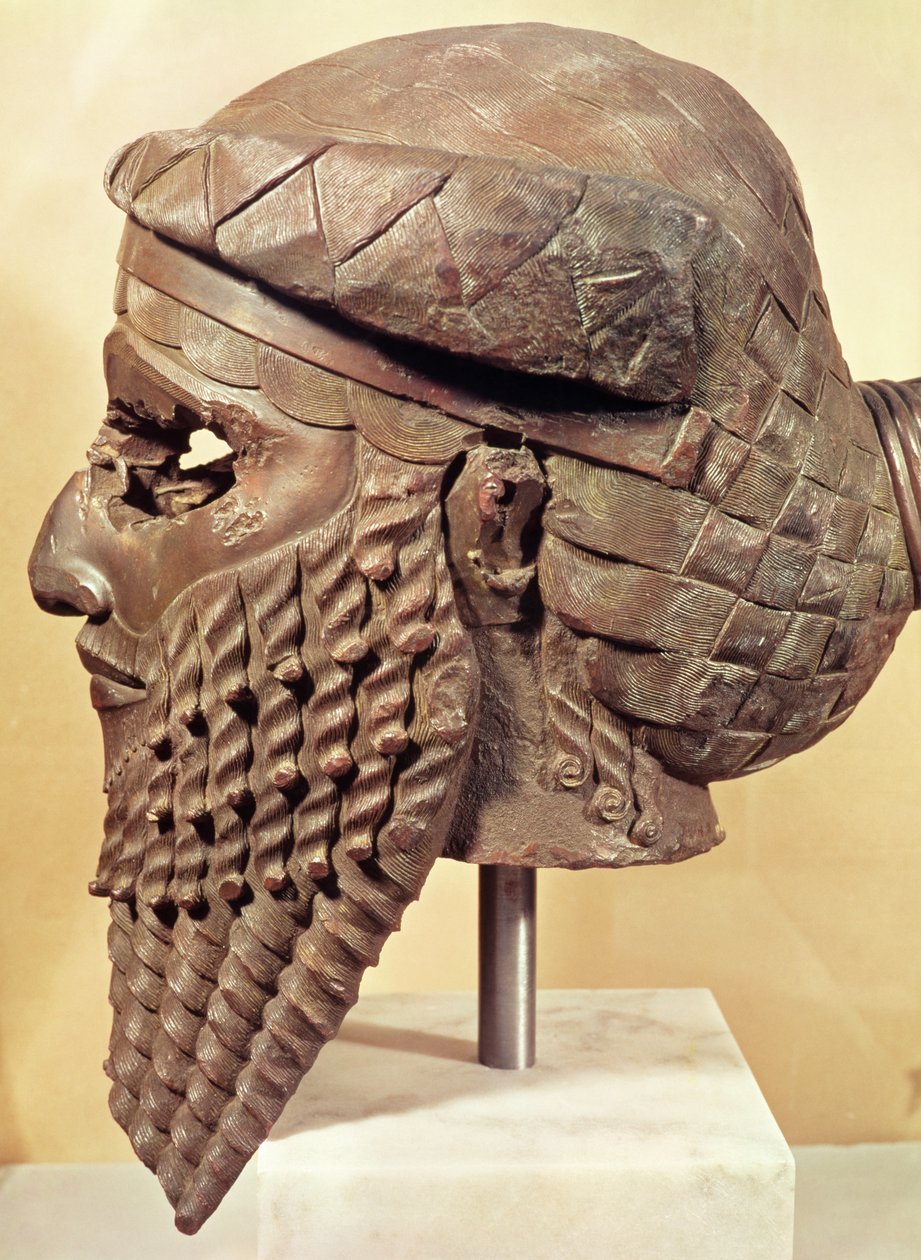 Cabeça de Sargão I (c.2334-2279 aC) 2400-2200 aC (cobre) (ver também 187024) de Mesopotamian