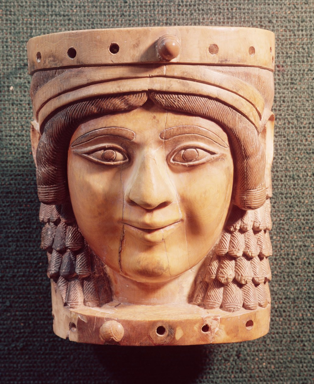 Cabeça de uma mulher, chamada a Senhora do Bem ou a Mona Lisa de Nimrud, do Palácio de Salmanassar III, 1400-612 aC de Mesopotamian