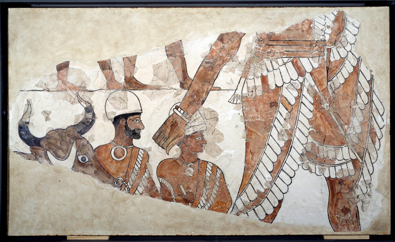 Mesopotâmia: o ordenante do sacrifício. Pormenor de um fresco do palácio de Zimrilim (cerca de 1782-1759). Século XVIII a.C. De Mari. Paris, Museu do Louvre de Mesopotamian