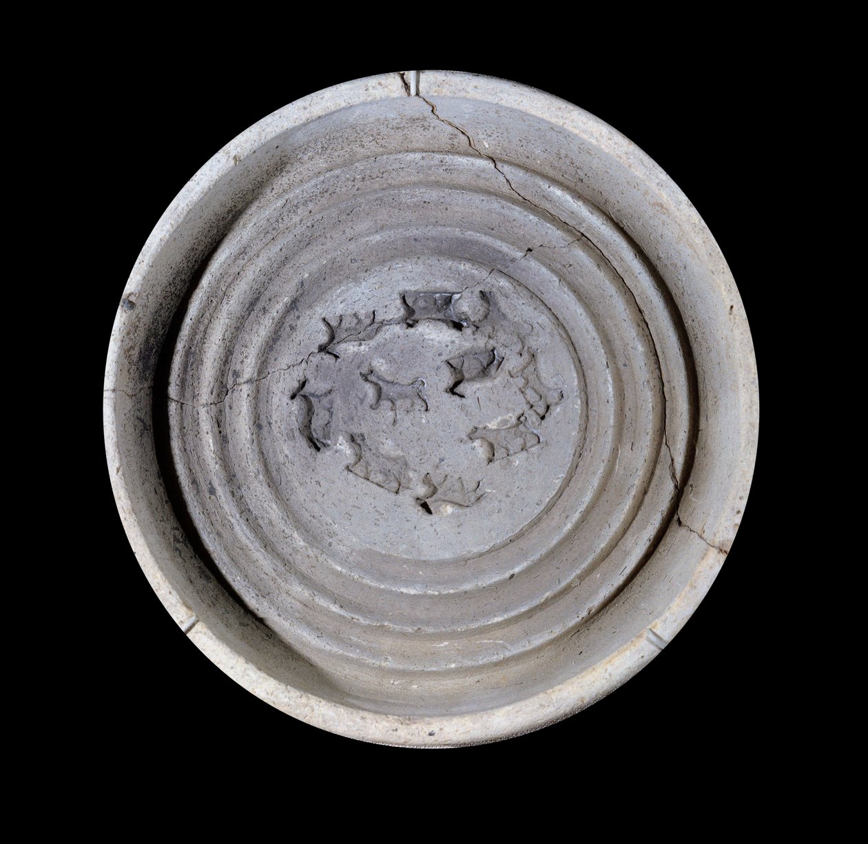 Mesopotâmia: taça terracota de animais. 1750 AC. Dos pratos reais do Palácio do Rei Zimrilim a Mari. Paris, Museu do Louvre de Mesopotamian