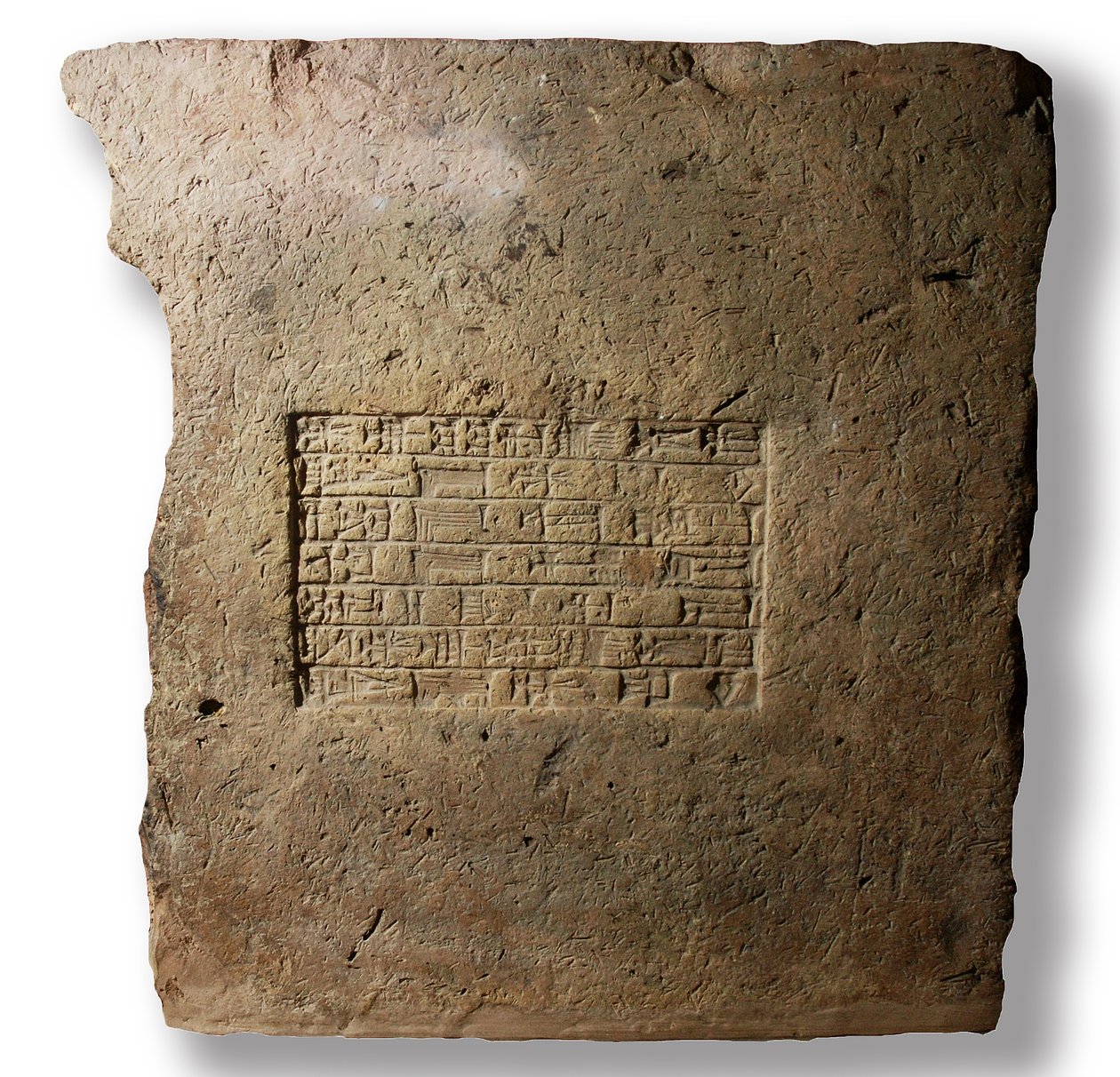 Tijolo inscrito com o nome do rei Nabucodonosor II, Babilónia, c.604-561 a.C. (argila) de Mesopotamian Mesopotamian