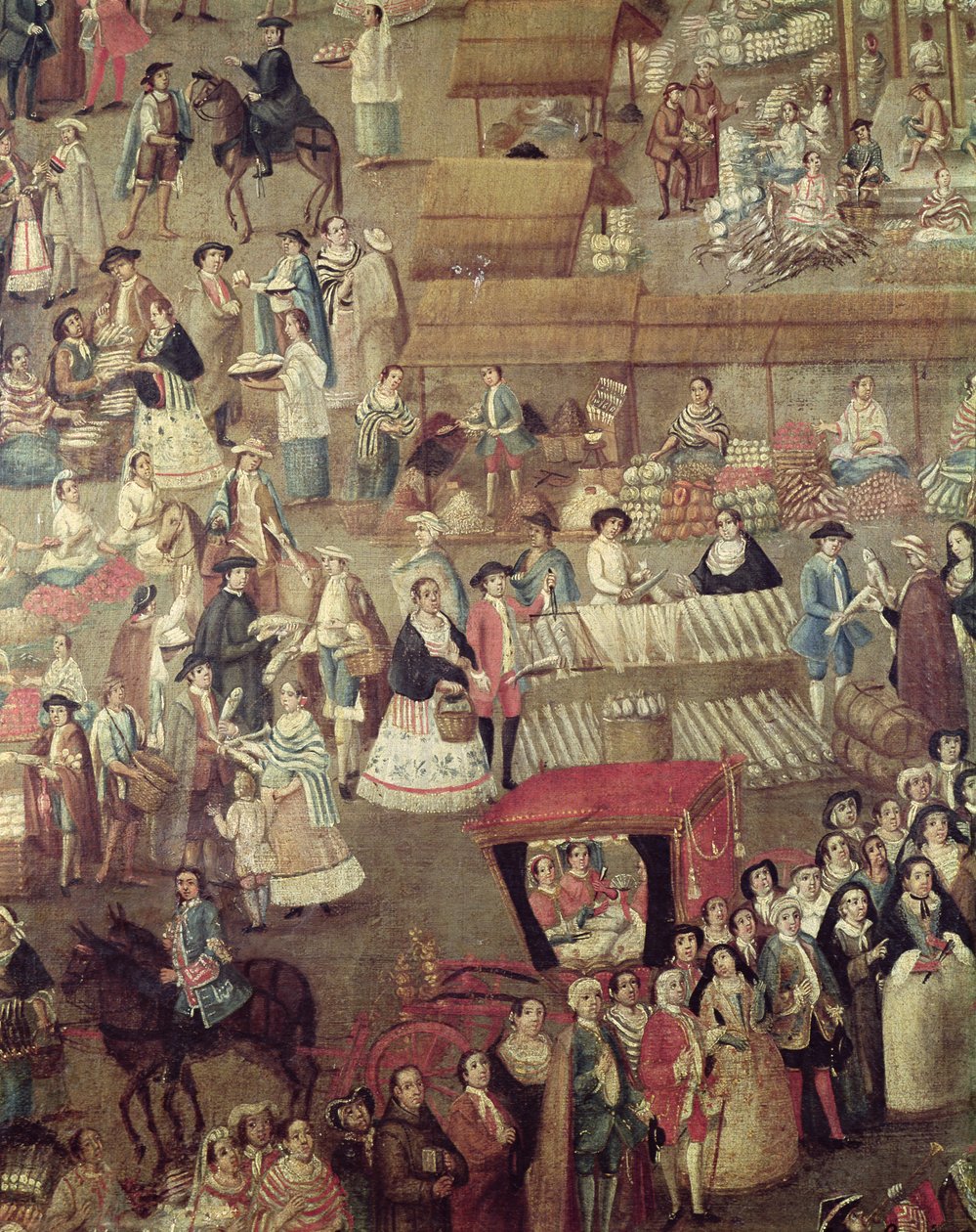 Plaza Mayor no México, detalhe do mercado de Mexican School