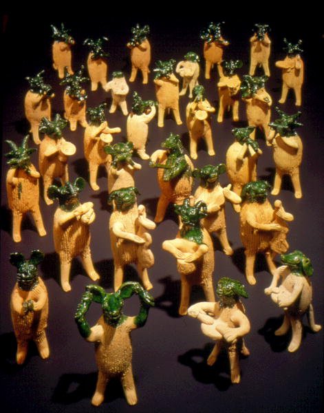 Orquestra de animais de Oaxaca (cerâmica) de Mexican School
