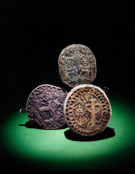 Moldes de tortilha (madeira) de Mexican School