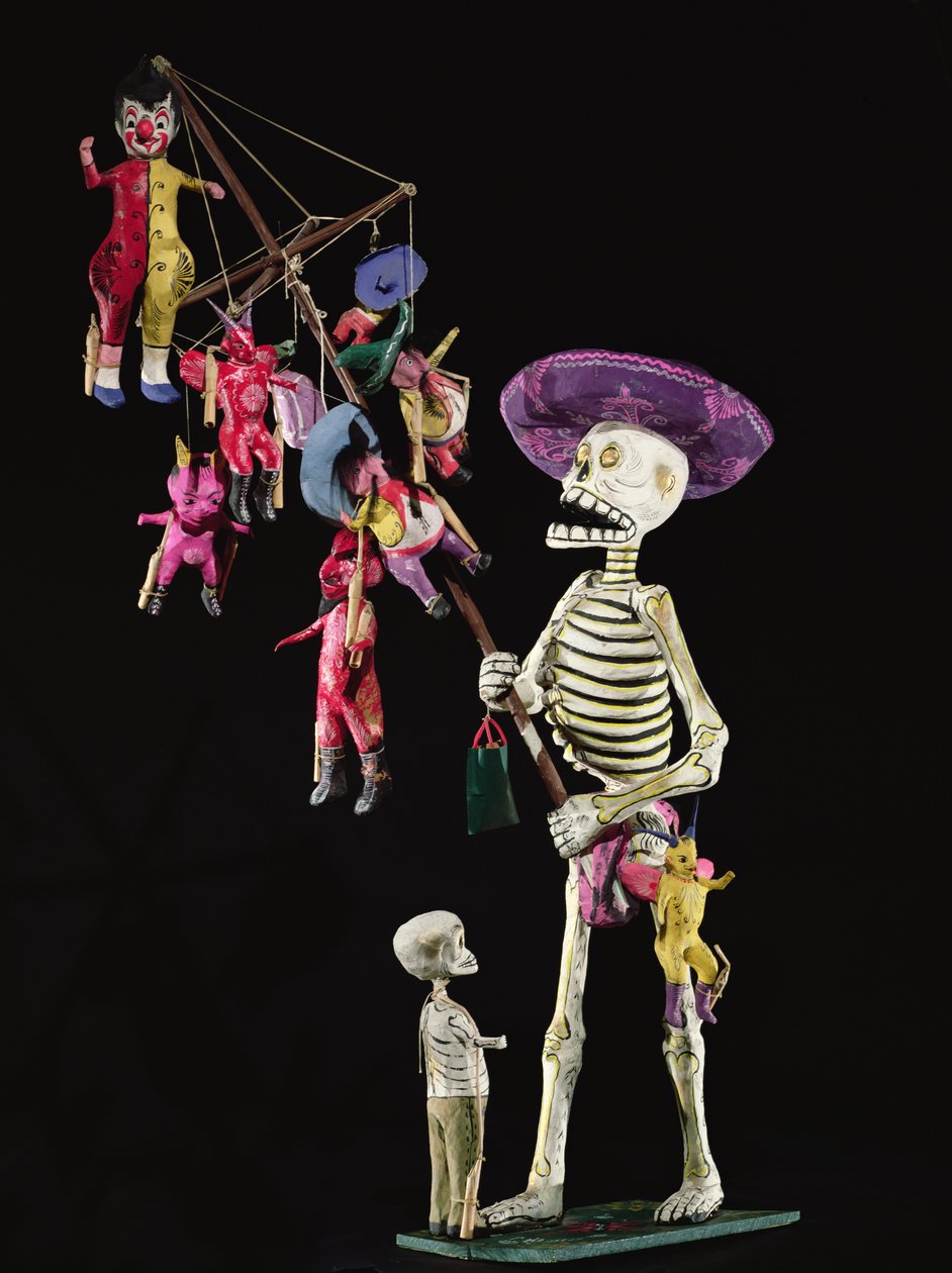 Dia dos Mortos: Vendedor de Brinquedo, de Oaxaca (papel machê) de Mexican School