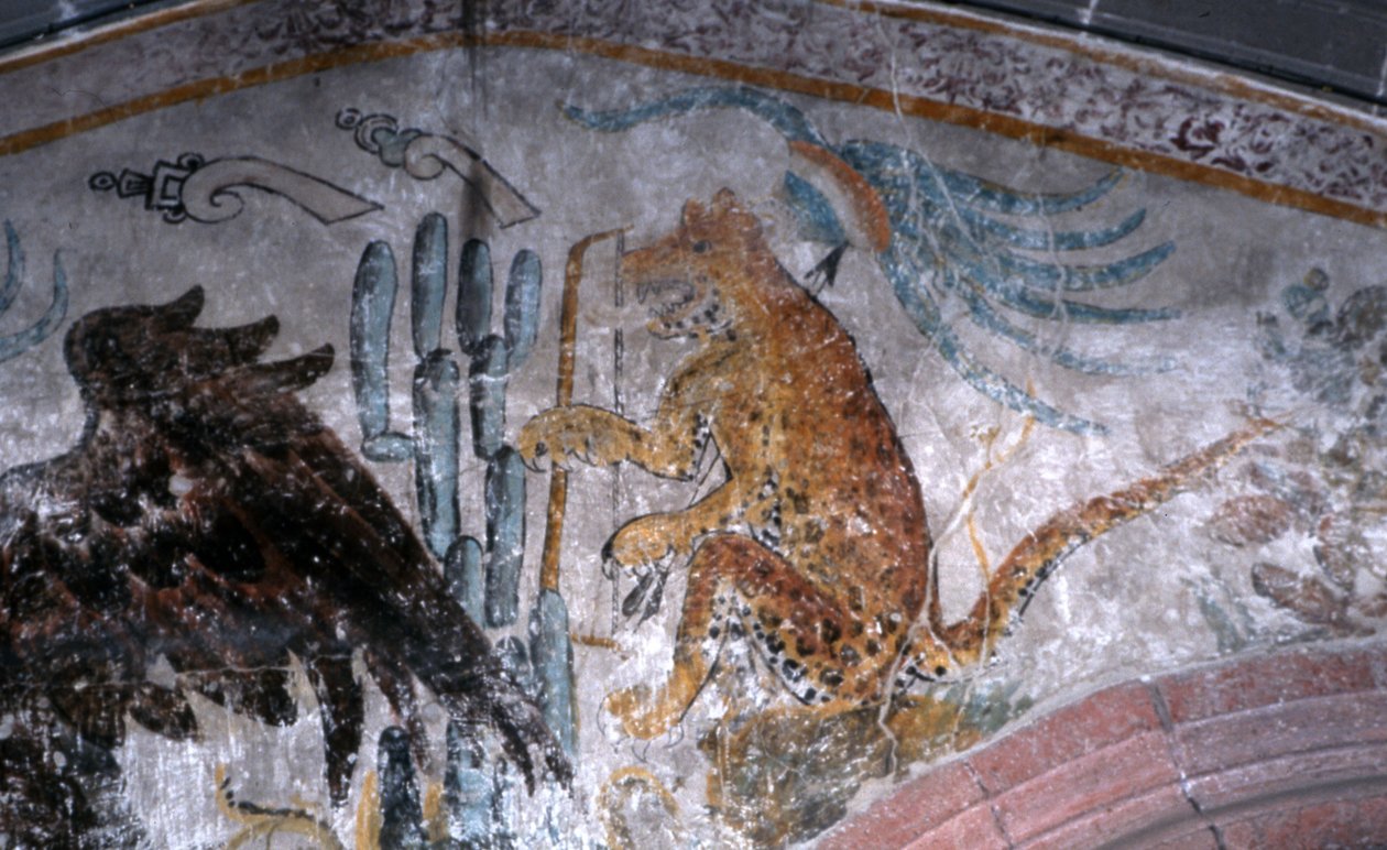 Detalhe de um mural (fresco) de Mexican School