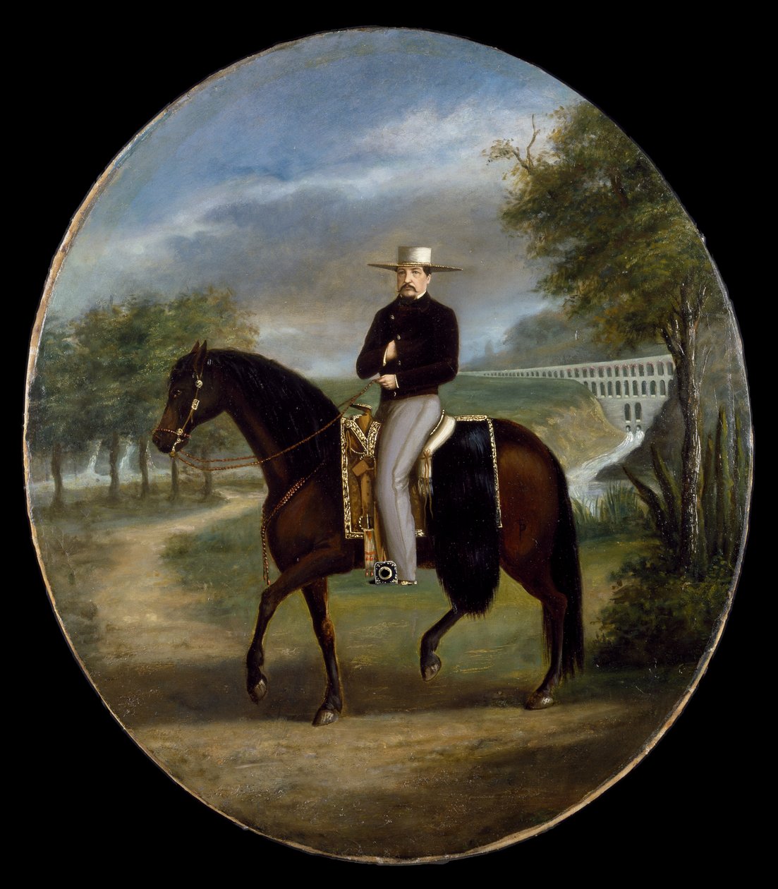 Don Manuel Romero de Terreros Villamil (óleo sobre tela montado sobre papel) de Mexican School