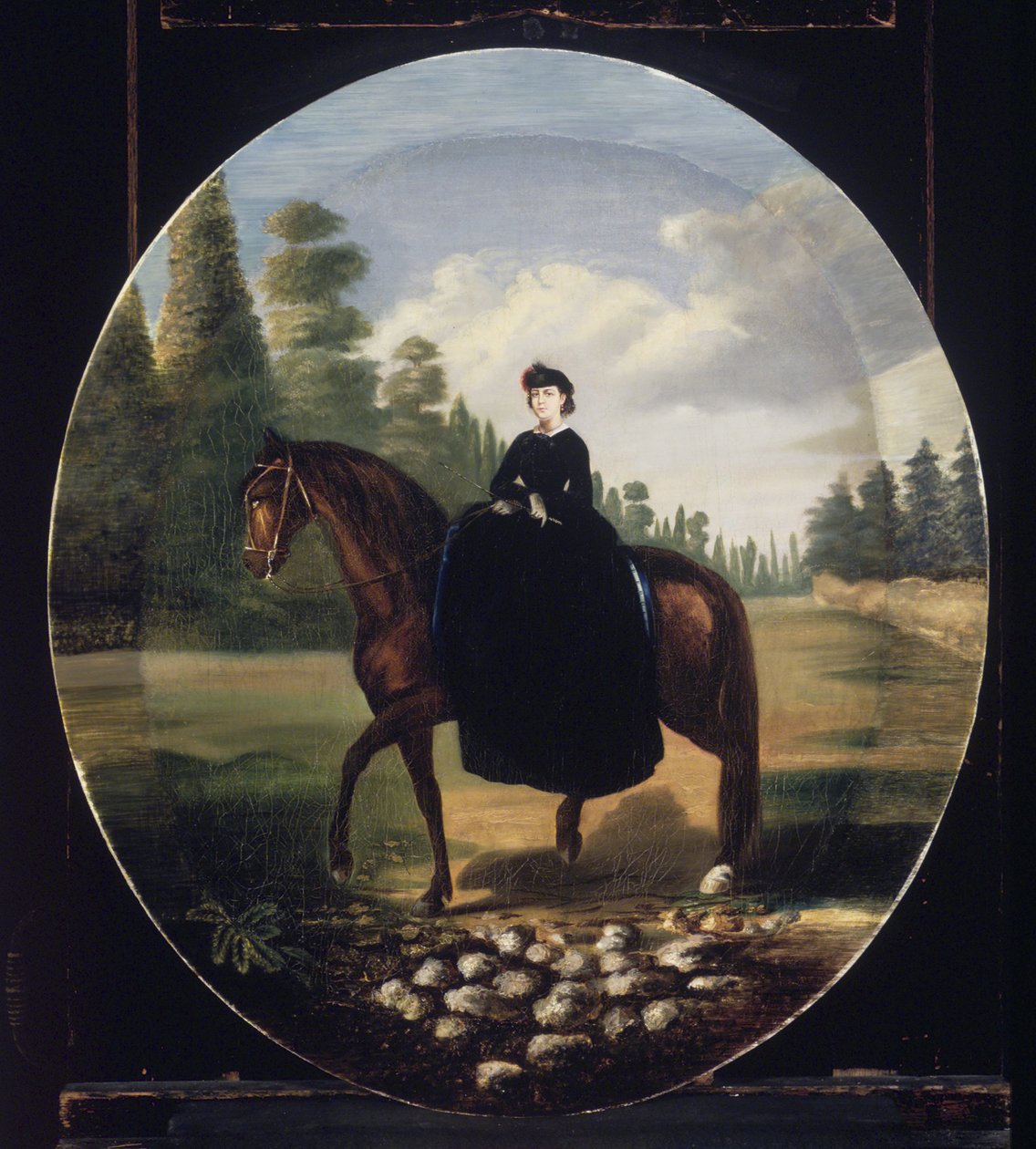 Dona Maria Josefa Romero de Terreros de Parada (óleo sobre tela montado sobre papel) de Mexican School