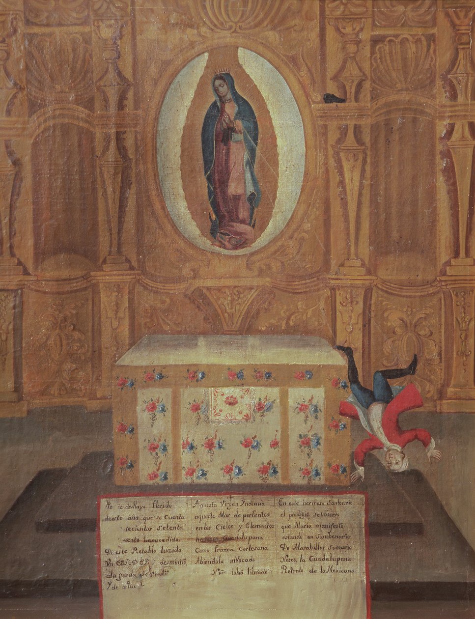 Ex-voto dedicado à Virgem de Guadalupe de Mexican School