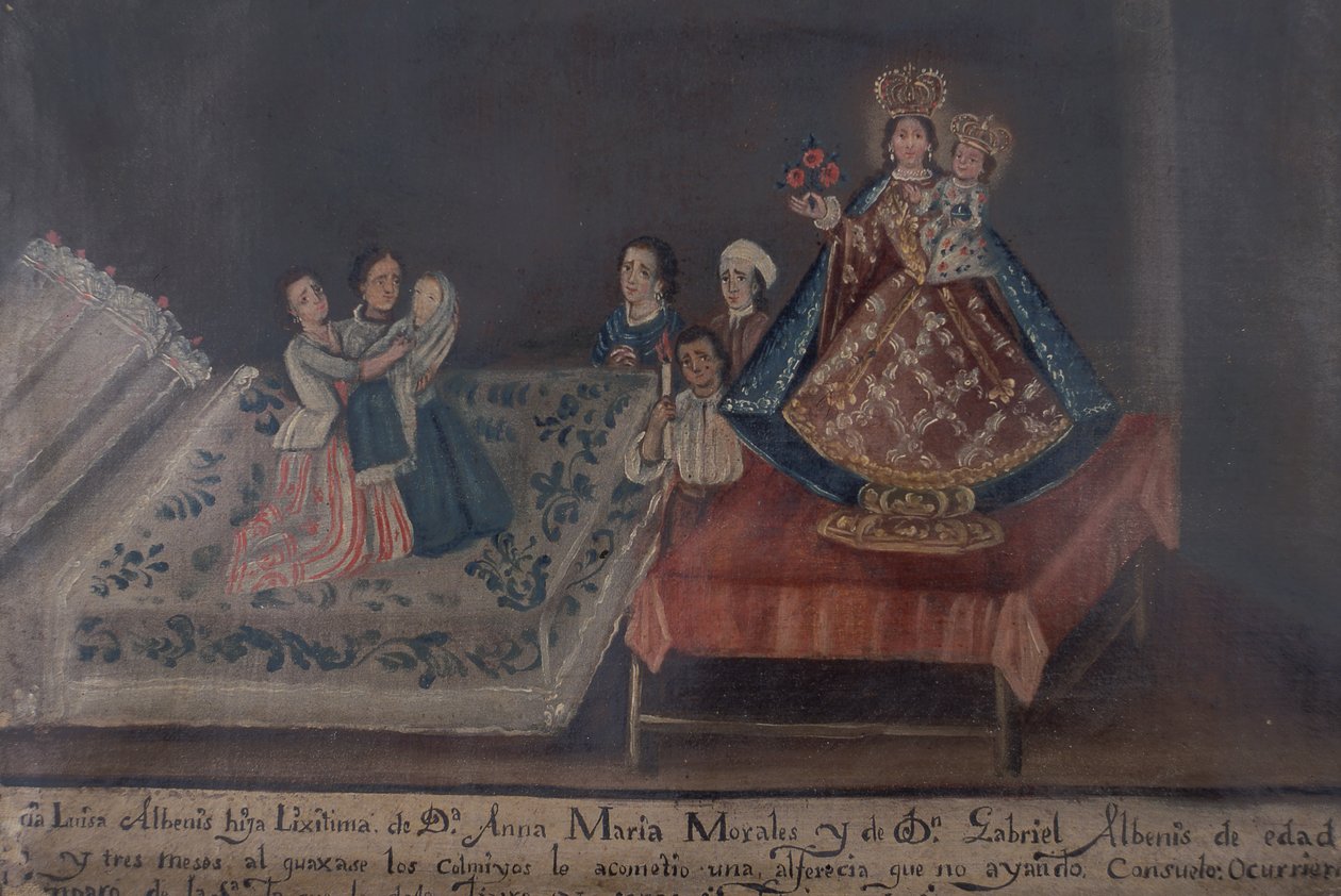 Ex-voto pintura, 1851 de Mexican School