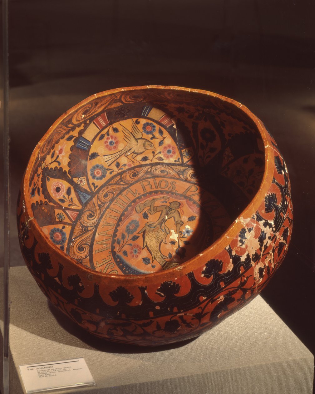 Jicapestle (cabaça pintada) de Mexican School