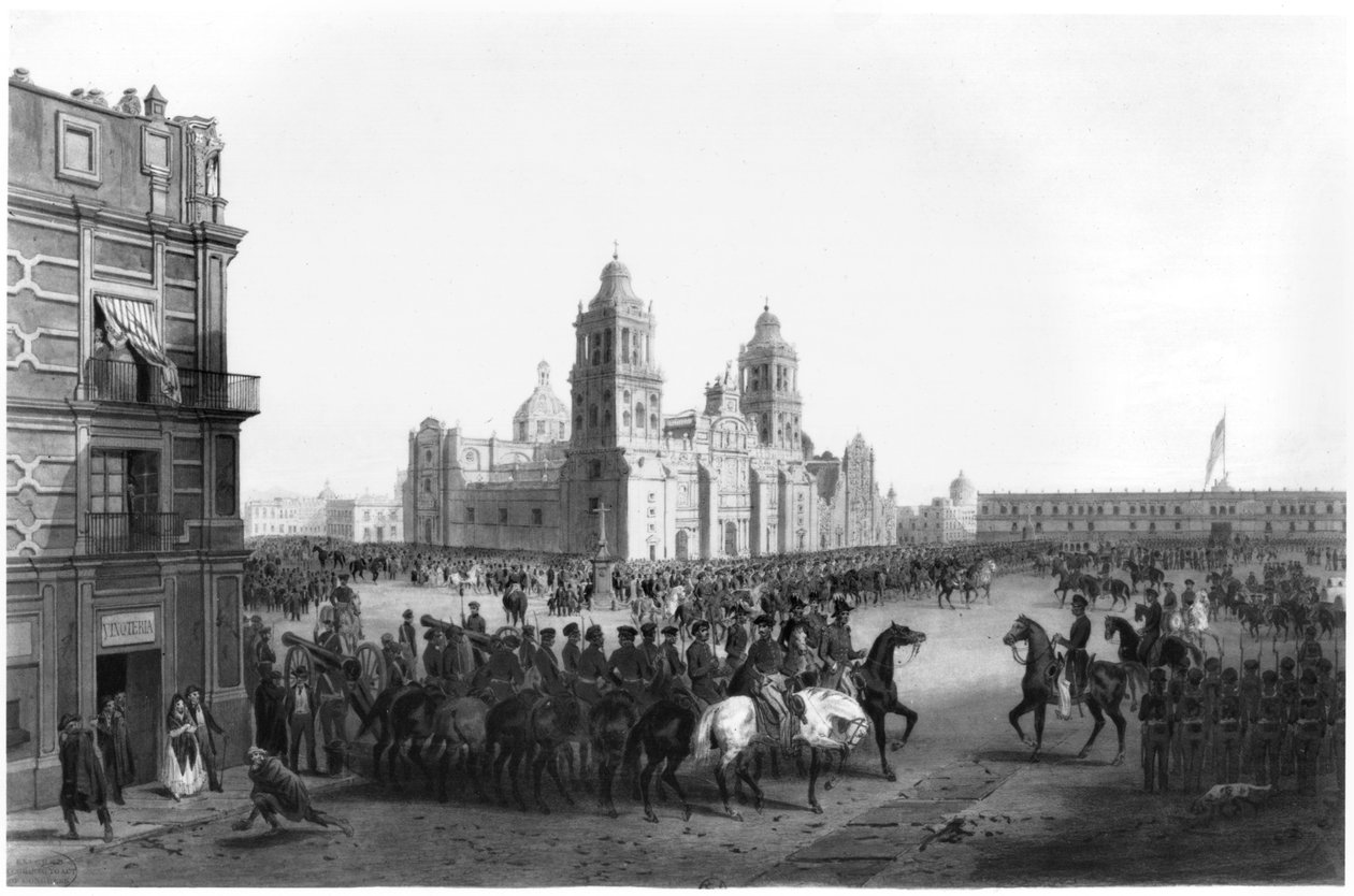 Major General Winfield Scott (1786-1866) entrando no México em 1847, 1847 de Mexican School