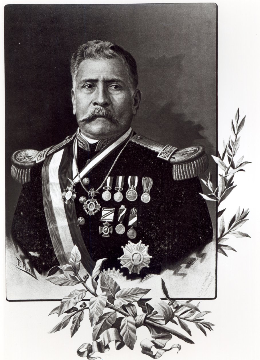 Retrato de Porfirio Diaz (1830-1915) de Mexican School