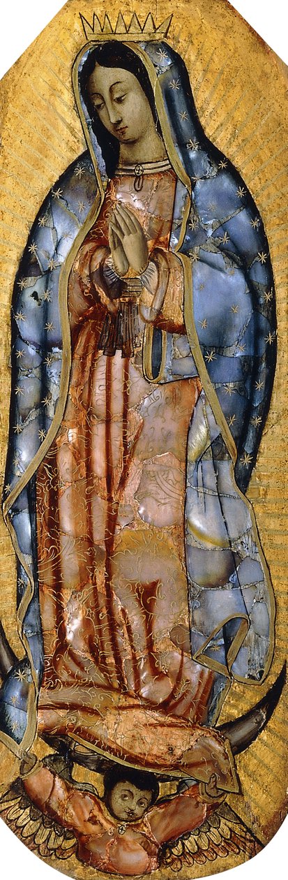 A Virgem do Guadalupe, de Mexican School