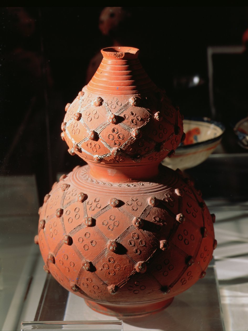 Vaso em forma de cabaça (cerâmica) de Mexican School