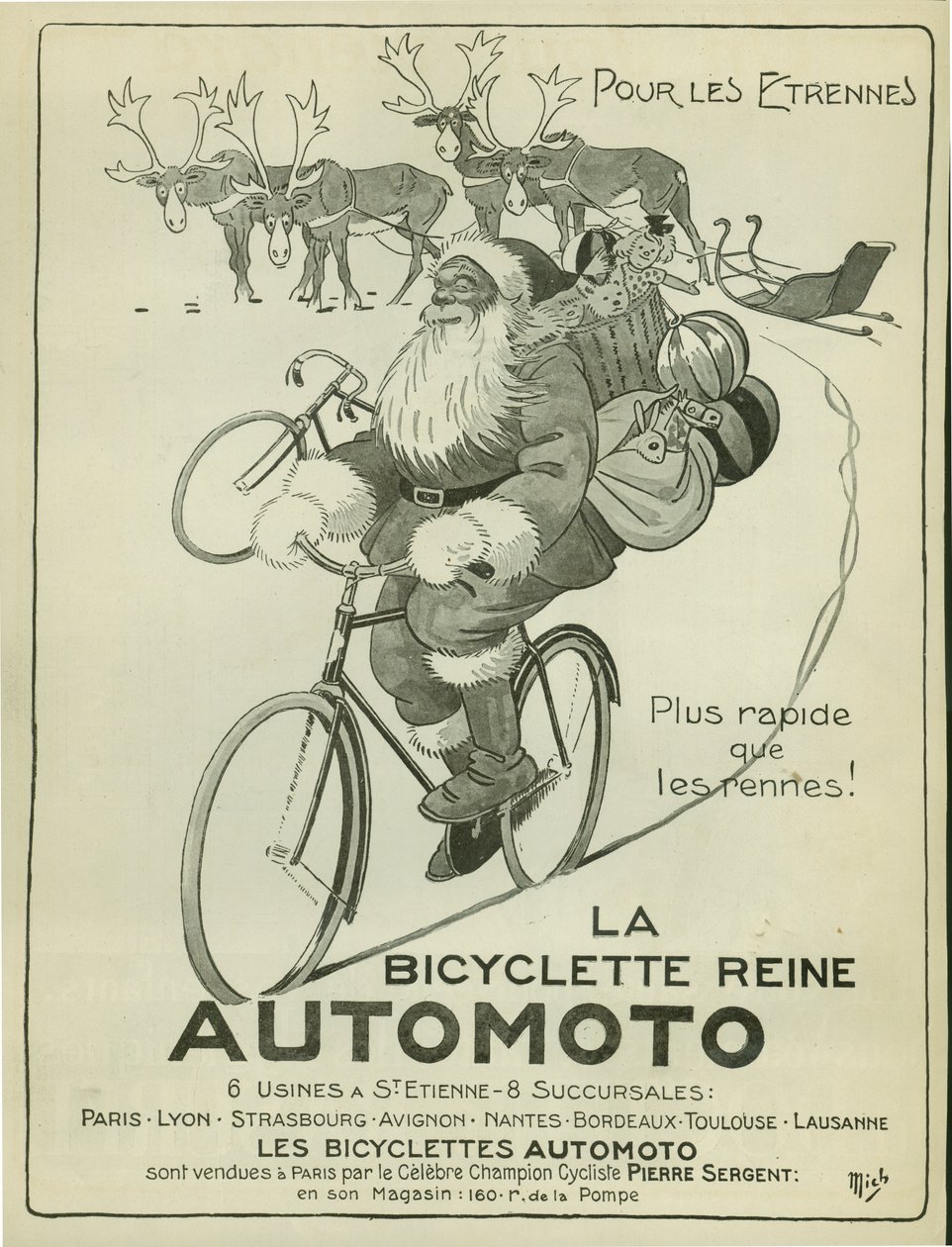 Publicidade de cartazes &39;Automoto&39; bicicletas de Mich
