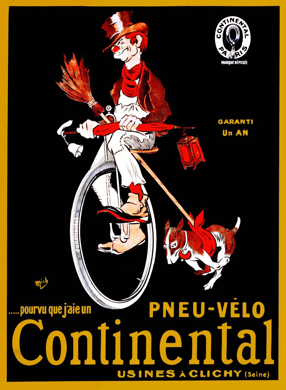 Cartaz publicitário para os pneus Continental. de Mich