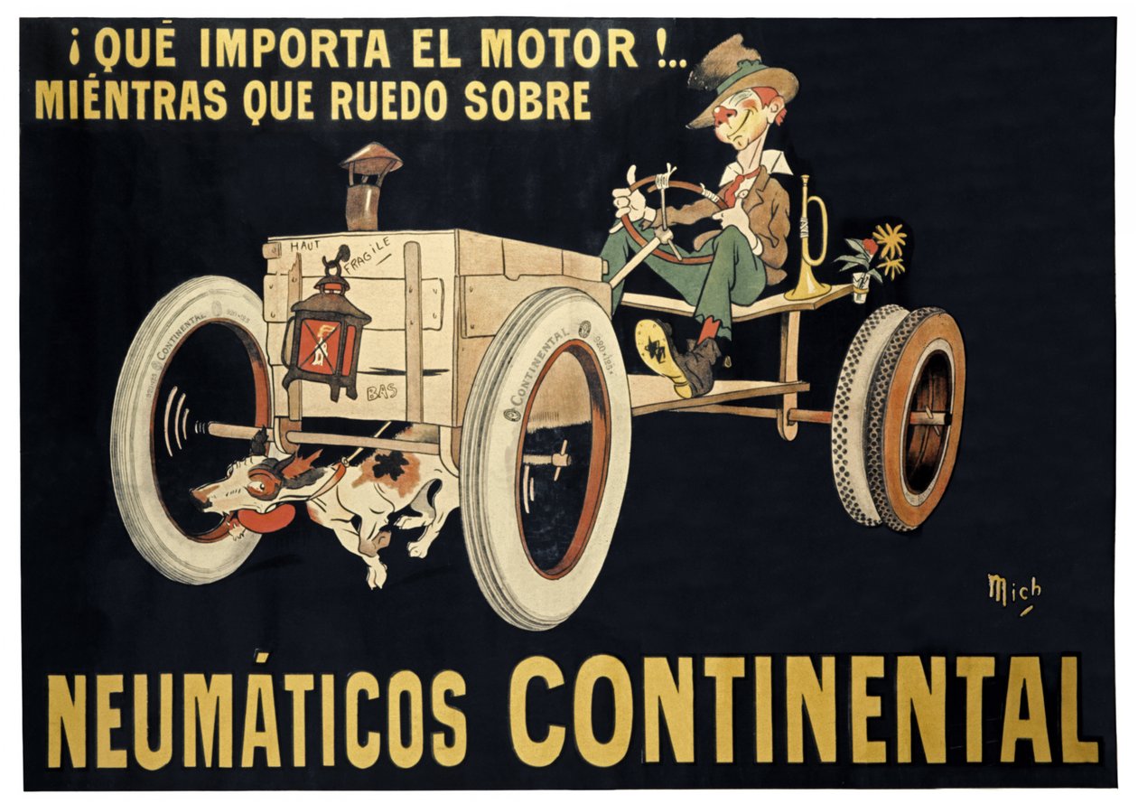 Pneus Continental, c.1900 (impressão) de Mich (1881 1923)