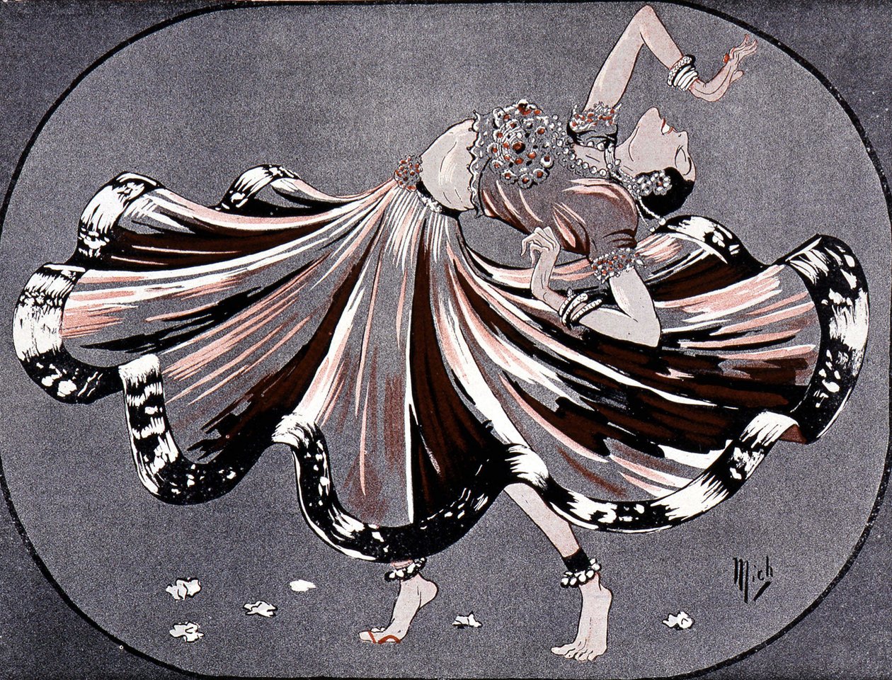 A menina Ruth nas suas danças hindus: Mata Hari no teatro Marigny - por Mich (Michel Liebeaux de Mich
