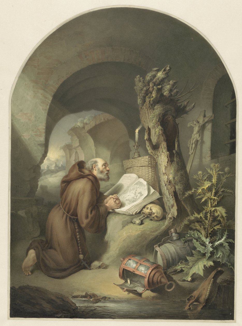 Monge orante depois de G. Dou de Michał Płoński